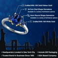 thumbnail image 2 of Gem Stone King 10K Two Tone Gold Blue Created Sapphire Engagement Ring for Women | 2.80 Cttw | Oval 9X7MM | Gemstone September Birthstone | Size 9, 2 of 6