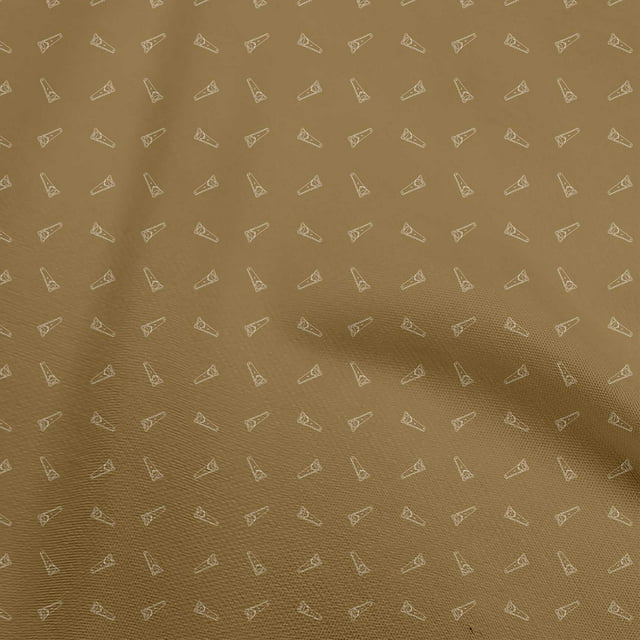 oneOone Polyester Spandex Dark Mustard Fabric Retro Saw Craft Projects Decor Fabric Printed By The Yard 56 Inch Wide