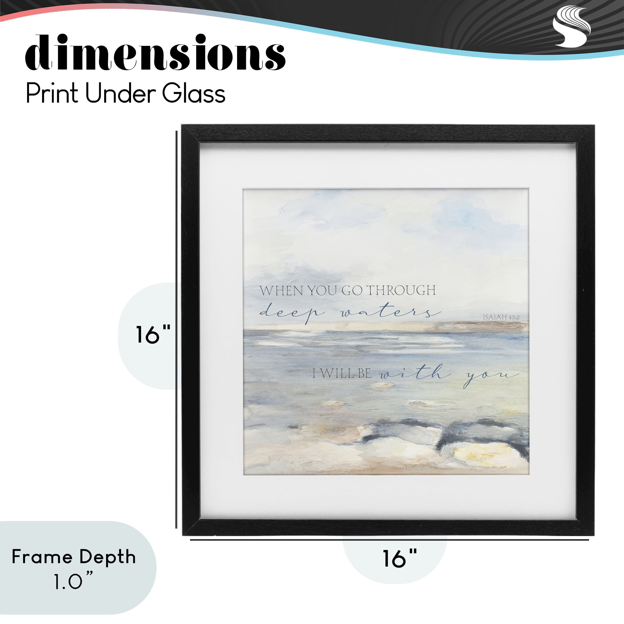 Stupell Industries Deep Waters with You Black Framed Print Under Glass, design by Lanie Loreth