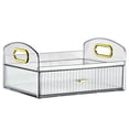 thumbnail image 1 of Hyasfey Desktop Cosmetic Storage Box with Drawer And Handle Transparent Two-tier Smooth Stable High Fence Lipstick Lotion Nail Polish Organizer Makeup Display Case, 1 of 8