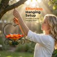 thumbnail image 3 of Heart-Shaped Flower Bird Feeder, Outdoor Hanging Bird Bath, Handmade Metal Butterfly Bee Water Bowl, for Backyard Garden Lawn Balcony Yard Decor, 3 of 7
