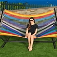 thumbnail image 5 of Bliss Hammocks BH-409M Multi-Color Rope Hammock w/ Spreader Bars & Hanging Hardware | 55-in. Wide | 450 Lb. Capacity, 5 of 5