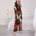 thumbnail image 3 of Lsque Vintage Colorful Flower French Bulldog Pattern Long Sleeve Pajama Set for Women - Soft 2-Piece Sleepwear and Loungewear Set with Pockets, Comfy Nightwear-X-Large, 3 of 7
