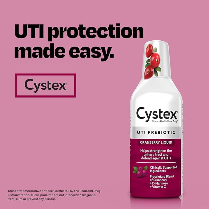 best lubricant for uti prevention Cystex Urinary Tract Infection Support Cranberry D-Mannose Vitamin C  Supplement 7.6 oz 2 Pack
