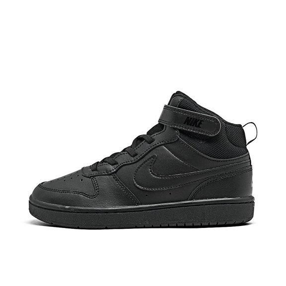 Nike Court Borough Mid 2 Little Kids' Shoes Color: Black/White/Sunset Pulse Size: 10.5C