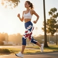 thumbnail image 3 of SCRAWLGOD Union Flag Splash Women's Elastic Capris Leggings with 2 Pockets Breathable Yoga Athletic Workout Cropped Leggings Squat Proof Comfy Capri Yoga Pants, XXL, 3 of 7