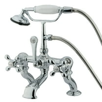Kingston Brass CC416T1 Vintage 7" Center Deck-Mount Clawfoot Tub Faucet with Hand Shower, Polished Chrome