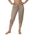 thumbnail image 1 of Pantalon Capri Uni Élégant pour Femmes, Tissu Extensible Confortable, Tenue Polyvalente, 1 of 5