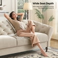 thumbnail image 3 of COPIAE 82 Inch Chesterfield loveseat Sofa,Tuxedo Arms Modern Couch Sturdy and Easy Installation, Small Sofa for Living Room Bedroom Office and Apartment,Velvet Fabric Beige, 3 of 12
