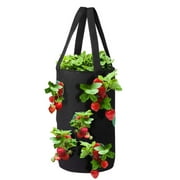 Bwomeauty 1PC Strawberry Grow Bags, Planters & Accessories Hanging Strawberry Planting FeltCloth Planting Container Bag Thicken Garden Pot on Clearance,Black