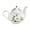 White peony root, variant on 7829 Large Capacity Floral Embossed Teapot With Ergonomic Handle Porcelain Tea Pot