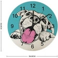 thumbnail image 3 of SKYSONIC Silent Wooden Round Wall Clock Cheerful Dog On Blue Non Ticking Battery Operated Clocks for Home Office Living Room Bedroom, 3 of 3