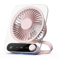 thumbnail image 1 of JF136 Desktop Fan Wide Angle Powerful Airflow Portable Hanging Desk Fan Cooler - Grey, 1 of 5