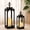 18 and 13in, variant on 18" 13" Decorative Lanterns Set of 2, Black Metal  Lanterns with Flameless Candles, Outdoor Lantern Decor Indoor Candle Lantern for Fireplace, Porch, Patio, Garden, Wedding