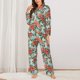 thumbnail image 2 of Fotbe Rose Flowers Conjunto de Pijama de Manga Larga para Mujer con Estampado, Ropa de Dormir de 2 Piezas, Conjunto de Casa Suave y Cómodo con Bolsillos-Large, 2 of 7