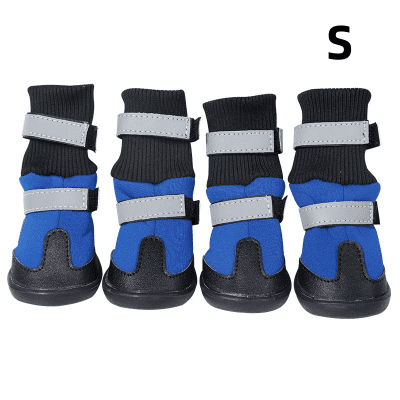 Reflecting All Wheather Waterproof Dog Boots Pet Snow Boots Shoes for Small Medium Large Dogs Blue