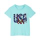 thumbnail image 1 of Vestido Corto de Verano Niños Niños Niñas Camiseta de Algodón Cuello Redondo Lindo Día de la Independencia Imprimir Top, 1 of 6