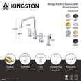 thumbnail image 4 of Kingston Brass KS8280DLBS Concord Two-Handle 4-Hole Deck Mount Bridge Kitchen Faucet with Brass Side Sprayer in Matte Black, 4 of 5