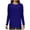 Blue, variant on WREESH Womens Fashion Tunic Tops Loose Solid Color Handcuffed Long Sleeved Round Neck T-Shirt Pullover Olive Green
