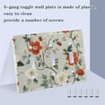 thumbnail image 3 of Yayeee Toggle Light Switch Wall Plate 2-Gang 4.56"x4.48" Decorative Outlet Cover, Red and White Floral Pattern, 3 of 7