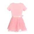 thumbnail image 2 of DPOIS Kids Girls Gymnastic Ballet Dance Dress Leotard Skirt Outfit Dancewear Orange Pink 5-6, 2 of 7