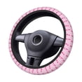 thumbnail image 6 of Lsque Pink Scarf Snowman Ultra Soft Car Steering Wheel Cover for Women, Standard 15 inch Size for Truck Van SUV Auto, 6 of 8