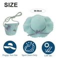 thumbnail image 2 of 56-58cm hat circumference female summer straw hat and straw bag two-piece cute flower sunscreen sun hat - Mint green, 2 of 5