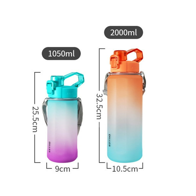 Hesroicy 1050ML/2000ML Water Bottle Leak-proof One-piece Design