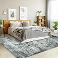 thumbnail image 3 of 8'x10' Washable Area Rug, Non Slip Abstract Rugs, Soft Faux Wool Living Room Rug, Low Pile Rugs for Living Room Bedroom Dining Room, Grey, 3 of 7