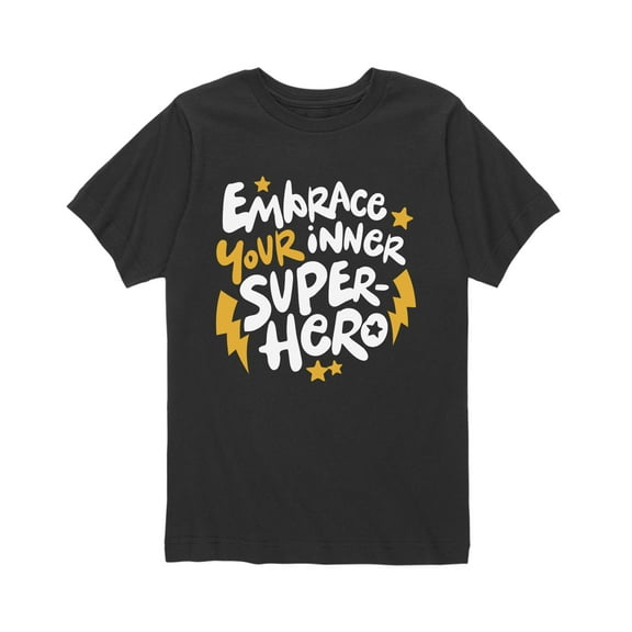 Instant Message - Embrace Your Inner Superhero - Youth Boys Short Sleeve Graphic T-Shirt
