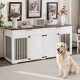 thumbnail image 2 of Mueble de Doble Jaula para Perros de Raza Grande de Madera con División de Espacio y Cajones, 2 of 4