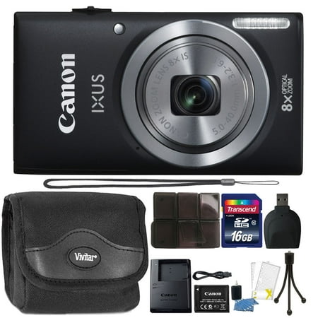 Canon IXUS 185 / ELPH 180 20MP 16x ZoomPlus Black Digital Camera with Top Accessory (Best Digital Camera For Youtube)
