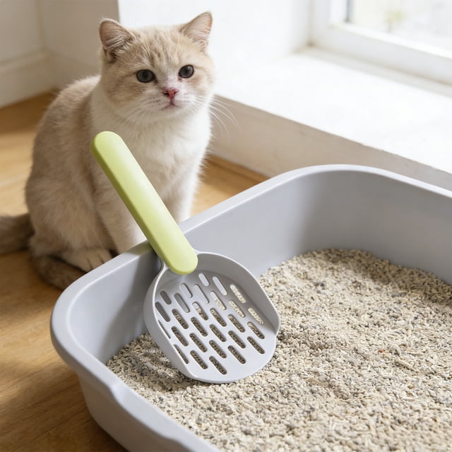Lunxisen 2 Pcs Cat Litter Scoop Sturdy Durable Mesh Pan Easy Clean Efficient Sifting for Pet Waste Management Essential Tool
