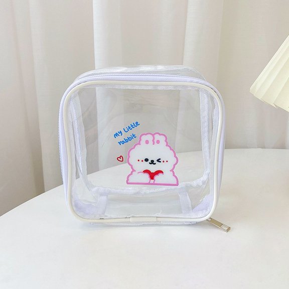 Waterproof Fashion Pvc Cartoon Transparent Bear Storage Bag Makeup Bag Lipstick Case Cosmetic Bag A