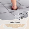 thumbnail image 4 of Sofá cama 3 en 1 plegable para salón – Respaldo ajustable, tapizado en lino, diseño compacto con bolsillos laterales – Ideal para invitados y espacios reducidos – Color gris claro, 4 of 7