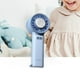 thumbnail image 2 of Mini ventilador portátil elegante, silencioso, ligero, recargable, de mesa, de mano Azul, 2 of 5