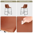 thumbnail image 5 of CONCETTA 26in Counter Height Bar Stools Set of 2, Mid Back Armless Barstools with Metal Base and Footrest, Brown, 5 of 8