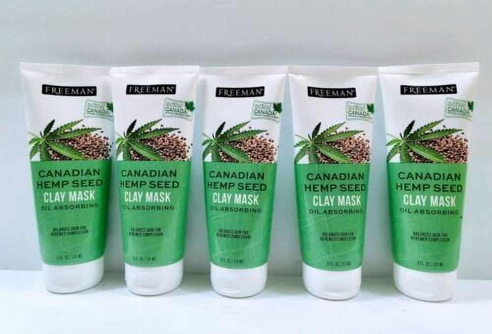 5 Pk Freeman Canadian Hemp Seed Oil Absorbing Clay Mask For Unisex 6 OZ / 175 ML