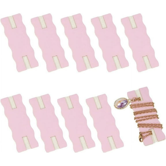 10pcs Portable Tangle-Free Jewelry Organizer 2.5x1x0.1 Inch PeachPuff Rectangle Tangle-Free Necklaces Organizer Necklace Card Holder Universal Jewelry Storage Case