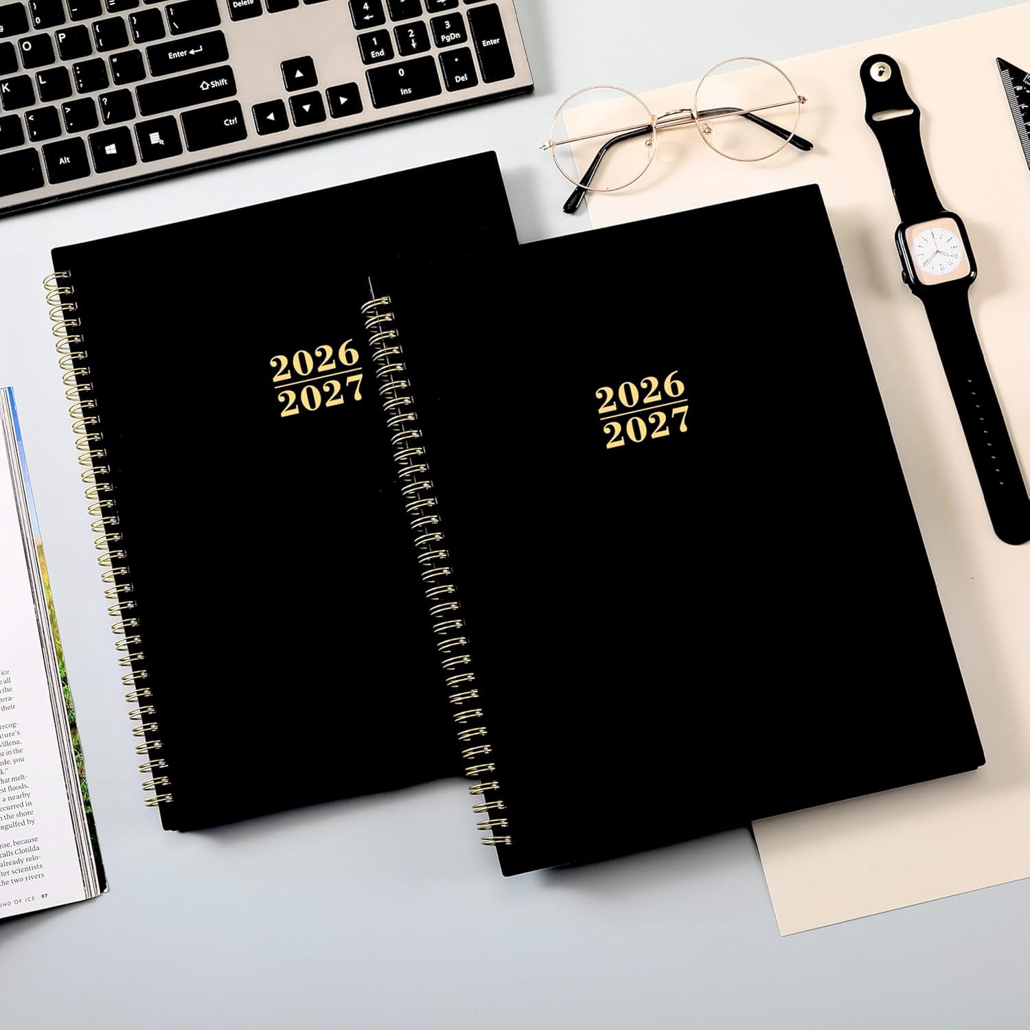 Planner 2026-2027 - Academic Planner 2026-27, Jul.2026 - Jun.2027, 9"x11", 2026-2027 Planners Weekly and Monthly with Colorful Tabs + Class Schedules + Back Pocket + Twin-Wire Binding - Black