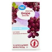 Great Value Sugar-Free Grape Powdered Drink Mix, 0.77 oz, 10 Packets