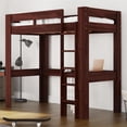 thumbnail image 1 of DHP Jaymee Kids Loft Bed with Desk in Solid Wood, Twin, Nutmeg, 1 of 8