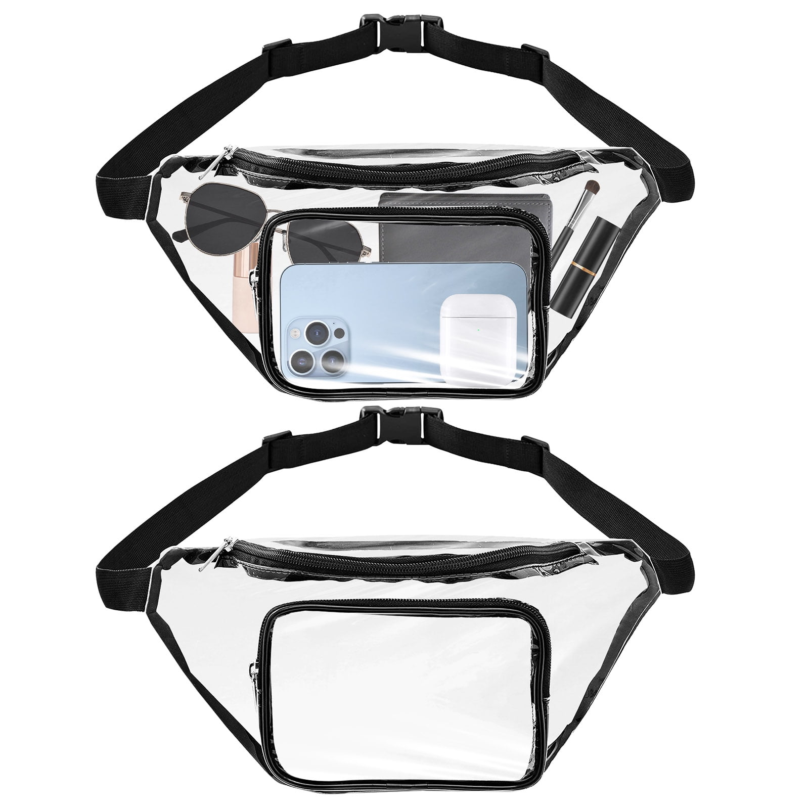 2/1pcs Waterproof Clear Fanny Packs, TSV Stadium Approved Waist Bag