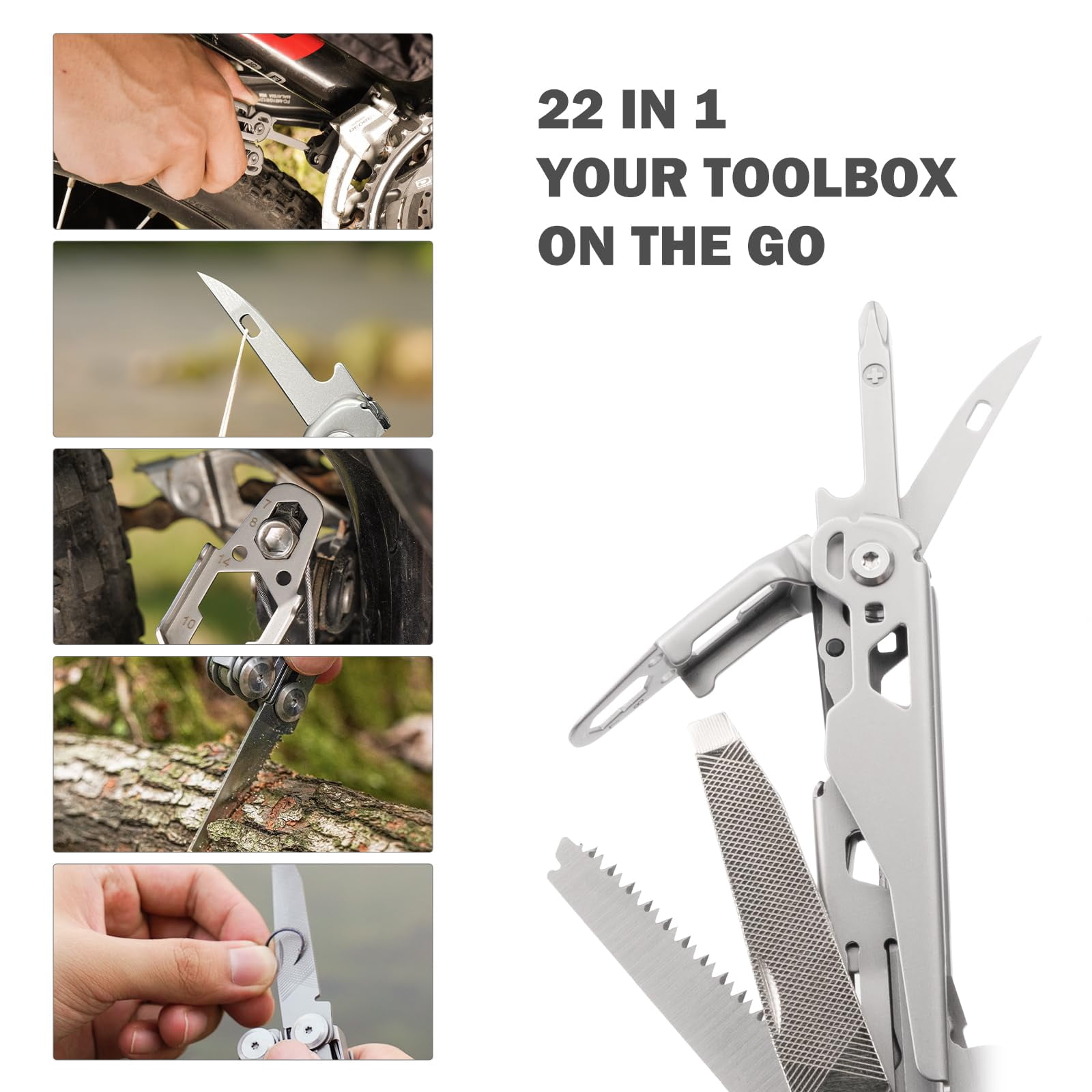 Multitool Stainless Steel Multi-tool Pliers 22-in-1 With Safety Locking  Pocket Bottle Opener Edc Equipment Clip For Camping And Hiking.