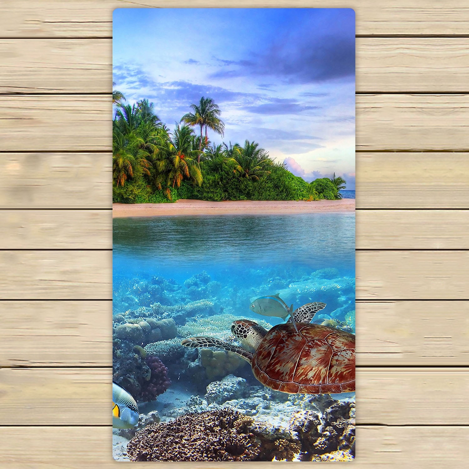 YKCG Marine Life Island Sea Turtle Tropical Sea Ocean Hand Towel Beach