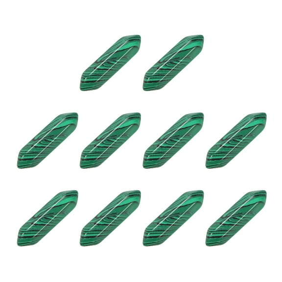 Uxcell Wand Crystals Stone, 10 Pcs Natural Crystal Polished Love Gemstone Rose Quartz Pocket Bulk Set Balancing Meditation Gifts, Peacock Green