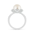 thumbnail image 2 of ANGARA South Sea Cultured Pearl Flower Ring with Diamonds in 14K White Gold for Women | June Birthstone, Birthday, Anniversary, Jewelry Gift for Women | Pearl Ring, 2 of 9