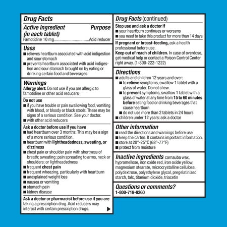 Equate Original Strength Famotidine Tablets, 10 mg, 90 Count