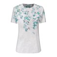thumbnail image 4 of Moda mujer Casual cuello redondo botón manga corta estampado suelto pulóver blusa camisa Tops Fridja  ghk444, 4 of 5