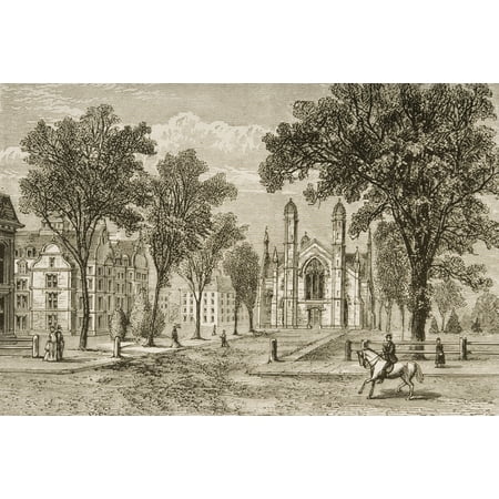 Gore Hall At Harvard College Cambridge Massachusetts In 1870S From American Pictures Drawn With Pen And Pencil By Rev Samuel Manning Circa 1880 Canvas Art - Ken Welsh  Design Pics (34 x